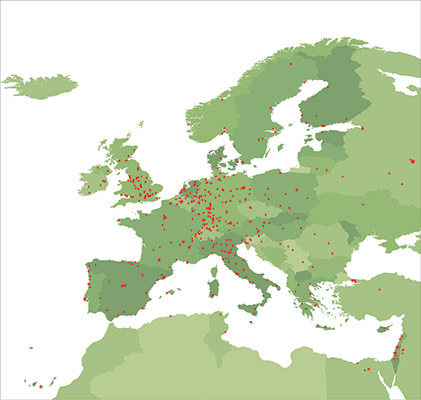 Kaart Europractice